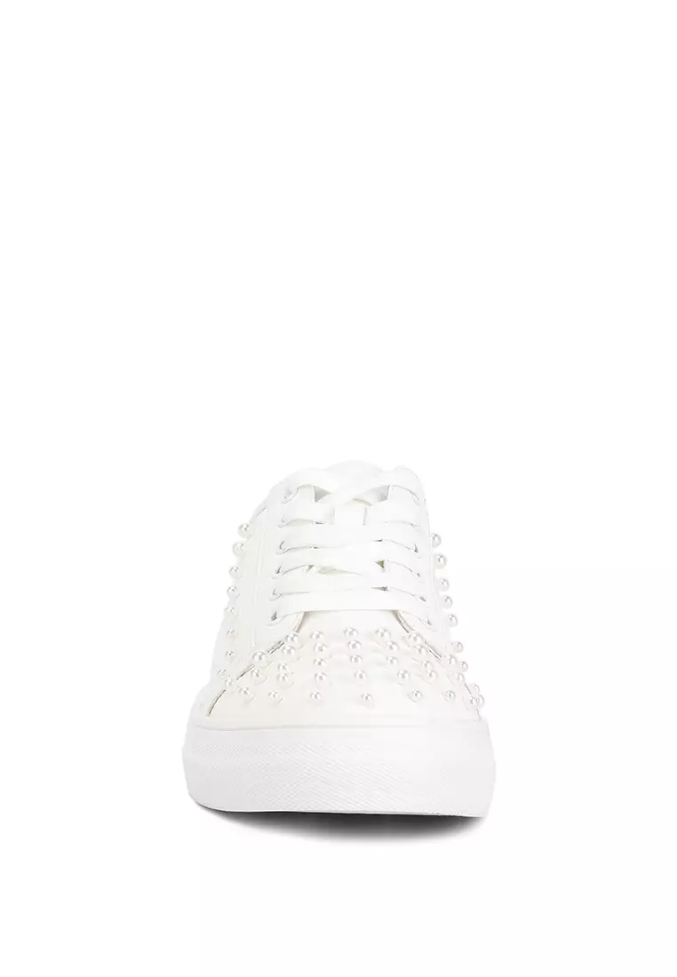 London Rag White Stud Embellished Sneakers