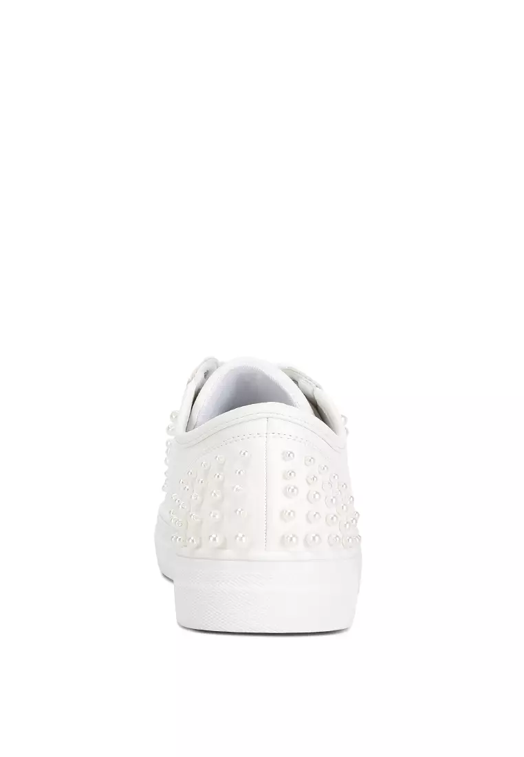 London Rag White Stud Embellished Sneakers