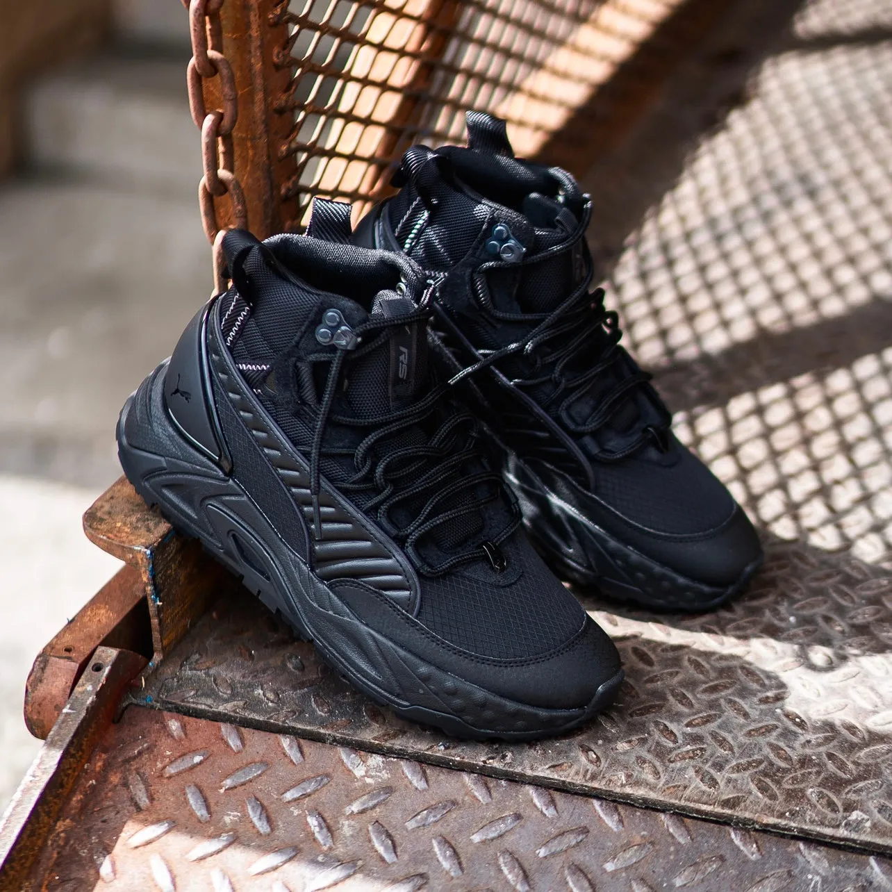 Mens Puma RS-Trck Mid Lifestyle (Triple Black)