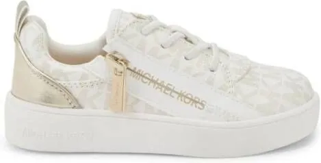 Michael Kors Kids monogram-print zip-up sneakers White