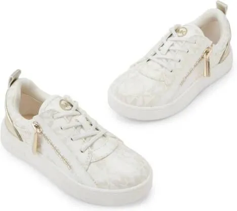 Michael Kors Kids monogram-print zip-up sneakers White