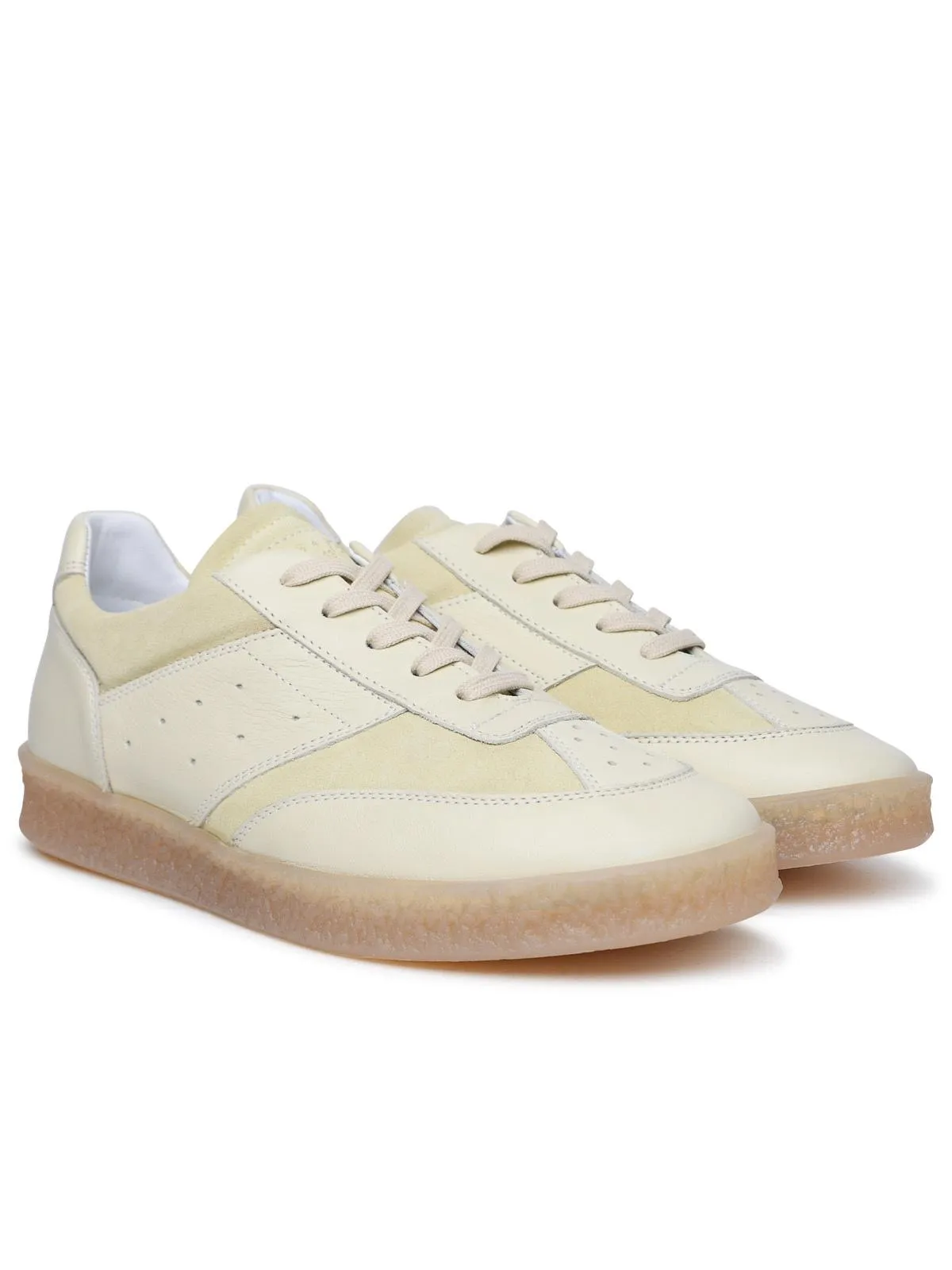 Mm6 Maison Margiela    Mm6 Maison Margiela Ivory Lear Sneakers