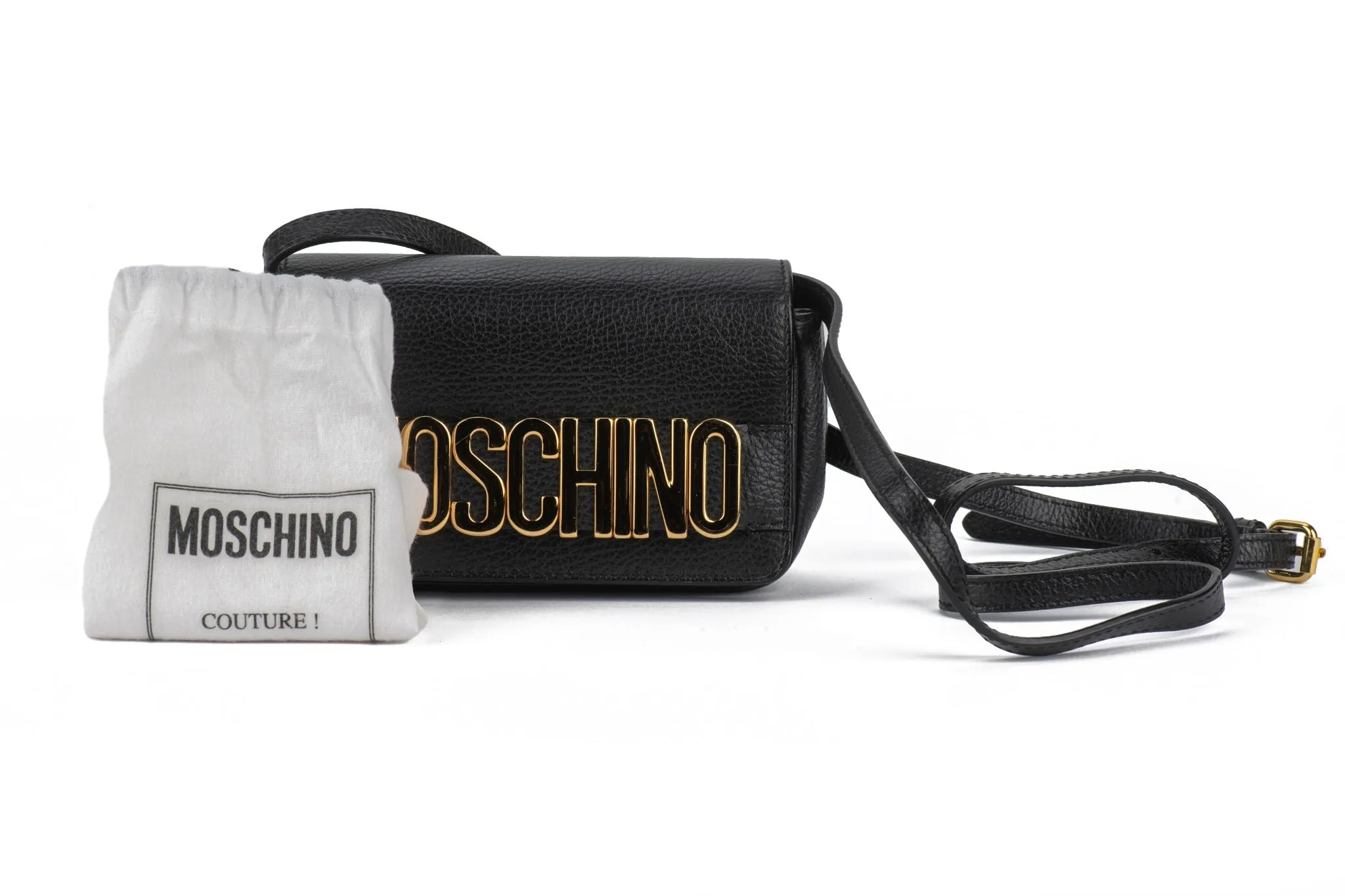 Moschino Black Lettering Cross Body Bag