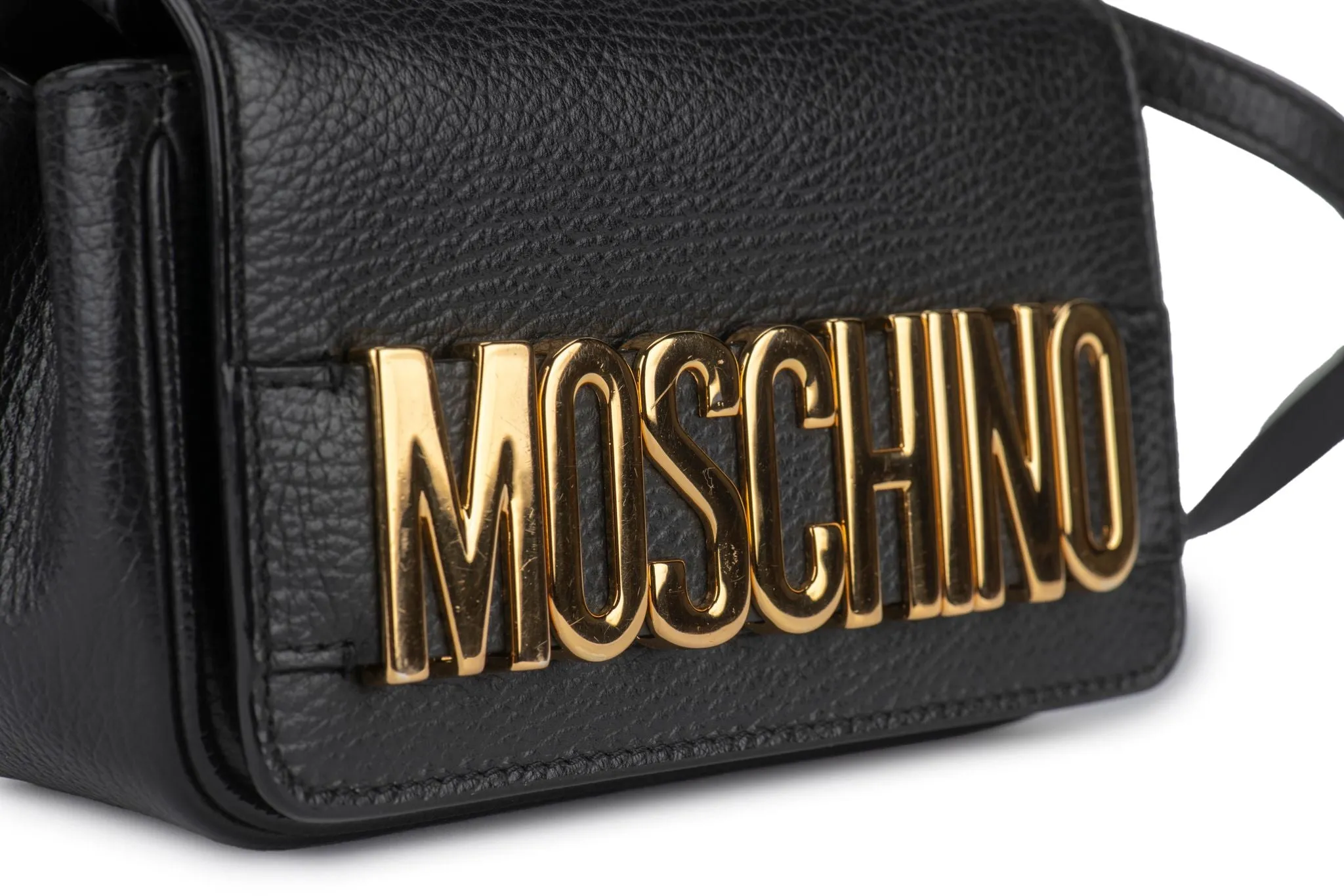 Moschino Black Lettering Cross Body Bag