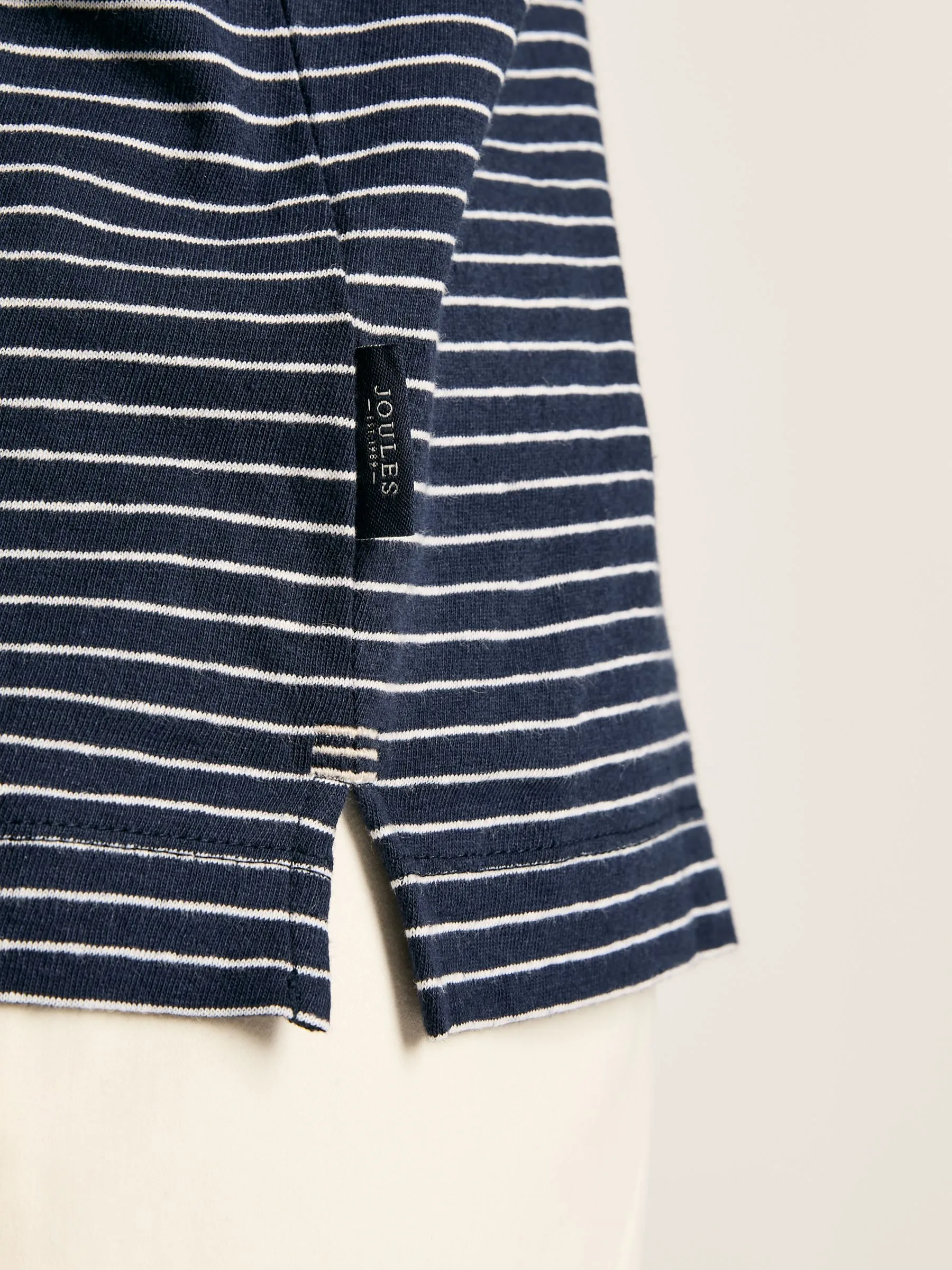 Navy Blue Striped Polo Shirt