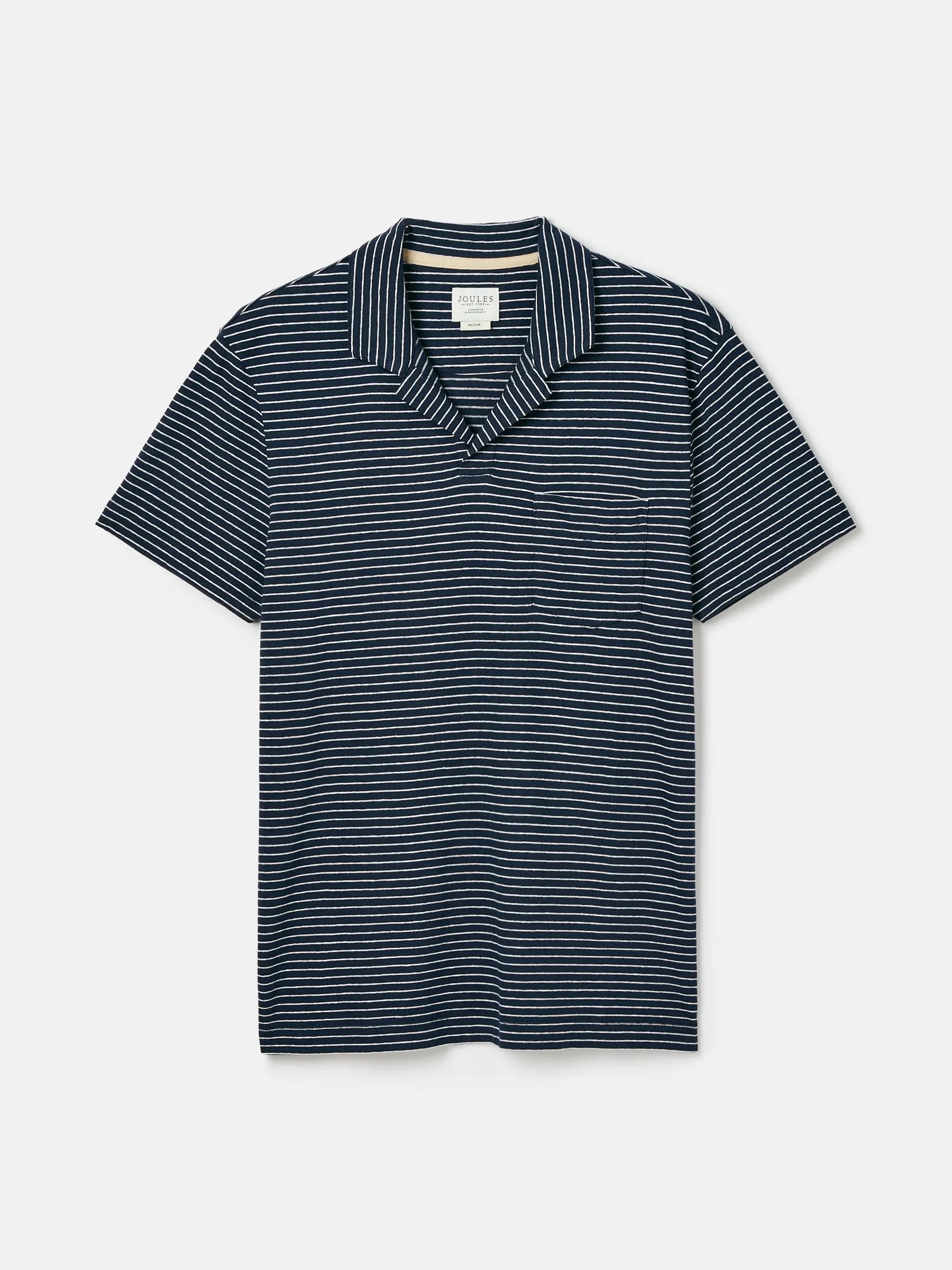 Navy Blue Striped Polo Shirt