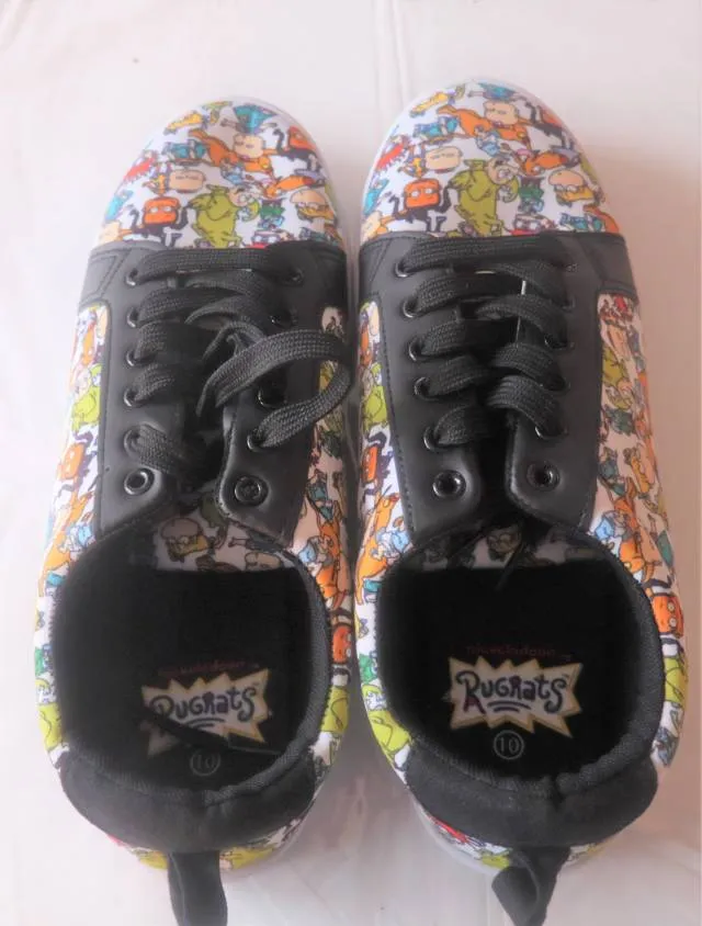 New rugrats cartoon viacom nickelodeon black sneakers size 10