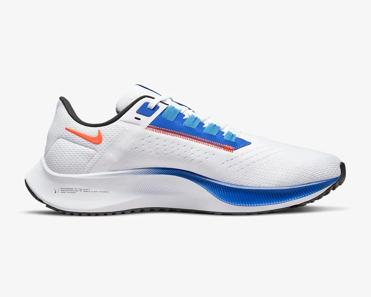 Nike Air Zoom Pegasus 38 White Game Royal University Blue Rush Orange DQ8575-100