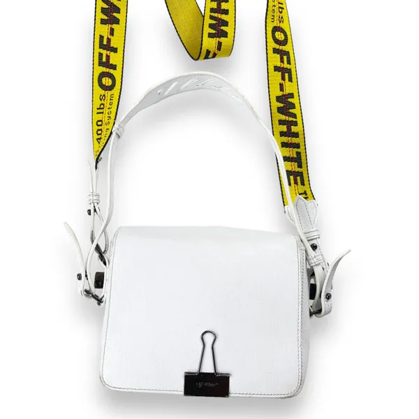 Off-White Binder White Leather Cross Body Bag 