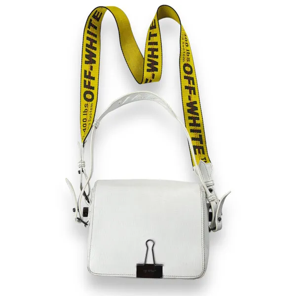 Off-White Binder White Leather Cross Body Bag 