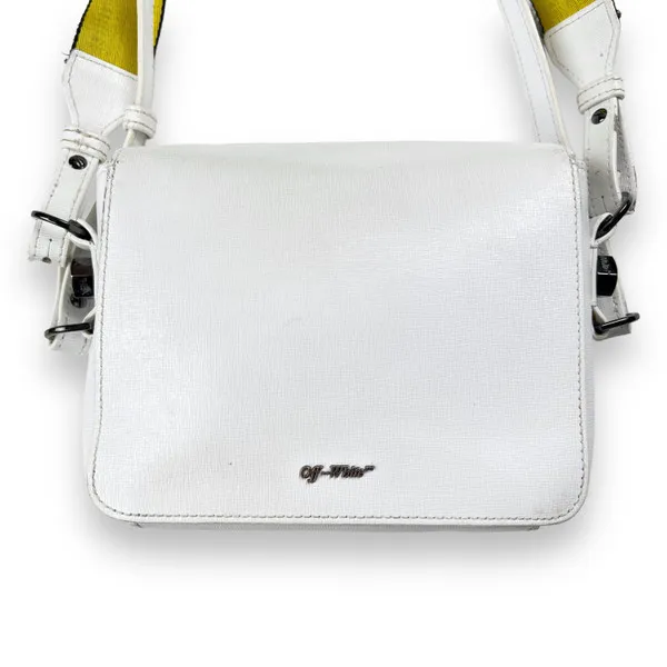 Off-White Binder White Leather Cross Body Bag 