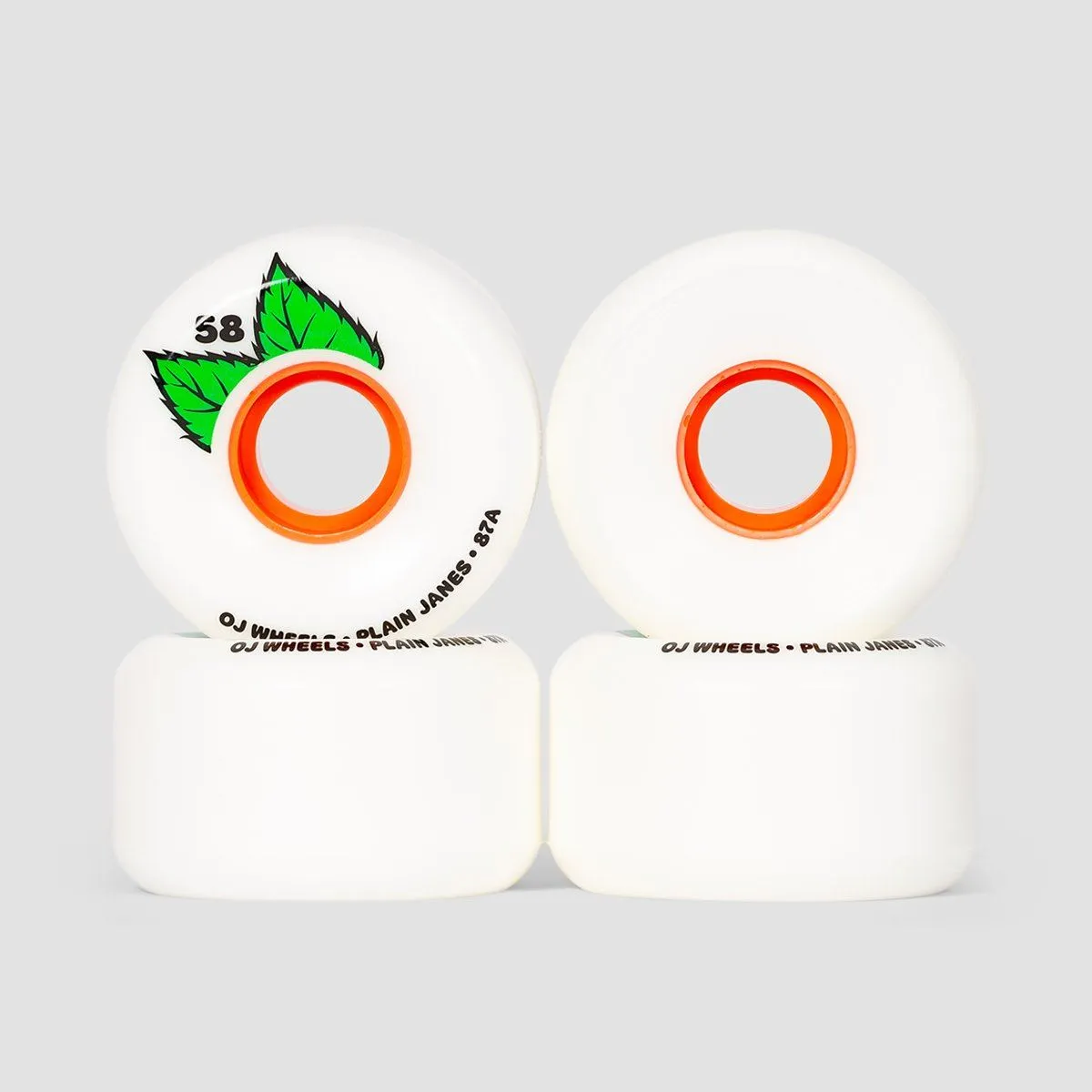 OJ Plain Jane Keyframe 87a Soft Skateboard Wheels White 58mm