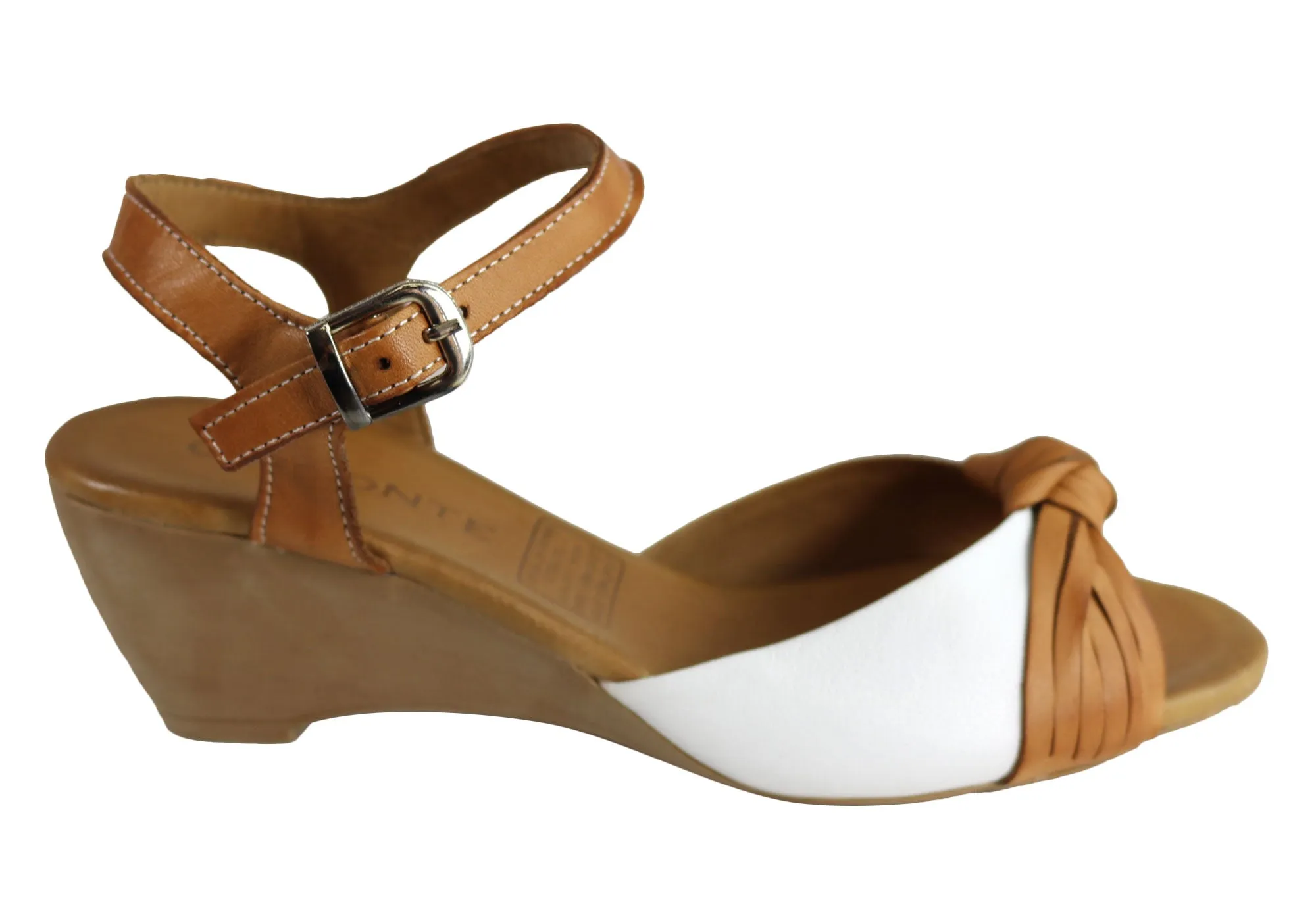 Orizonte Toronto Womens European Leather Comfortable Wedge Sandals