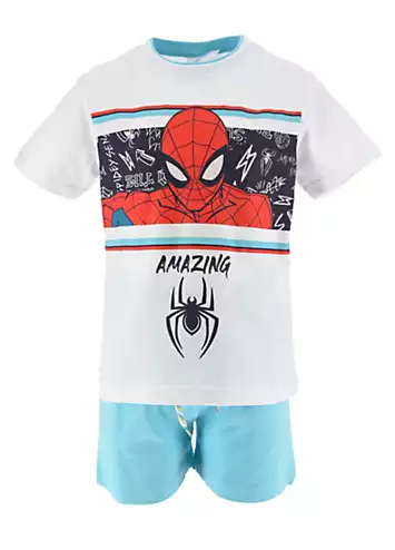 Pack of 2 Amazing Spider Man Kids T-Shirt & Shorts Set by Suncity | Grattan