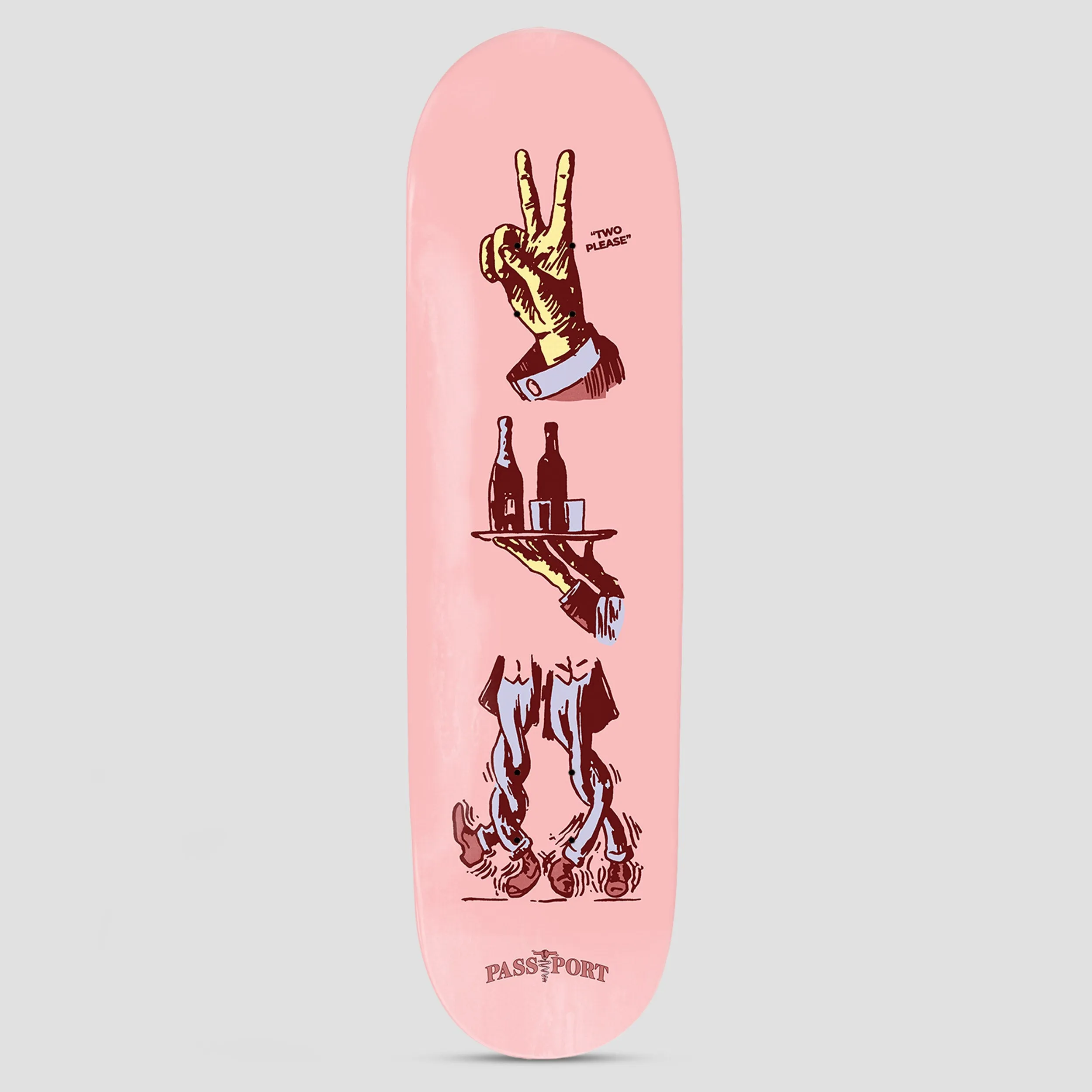 Passport 8.5 Spin Me Round Two Please Skateboard Deck Peach