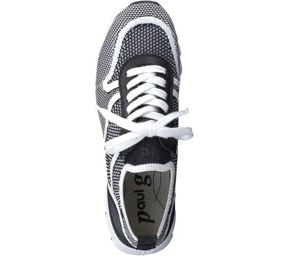 paul green Knit Calf women's sneakers in knitted look sustainable sneakers with removable footbed 5124-01 Black/White