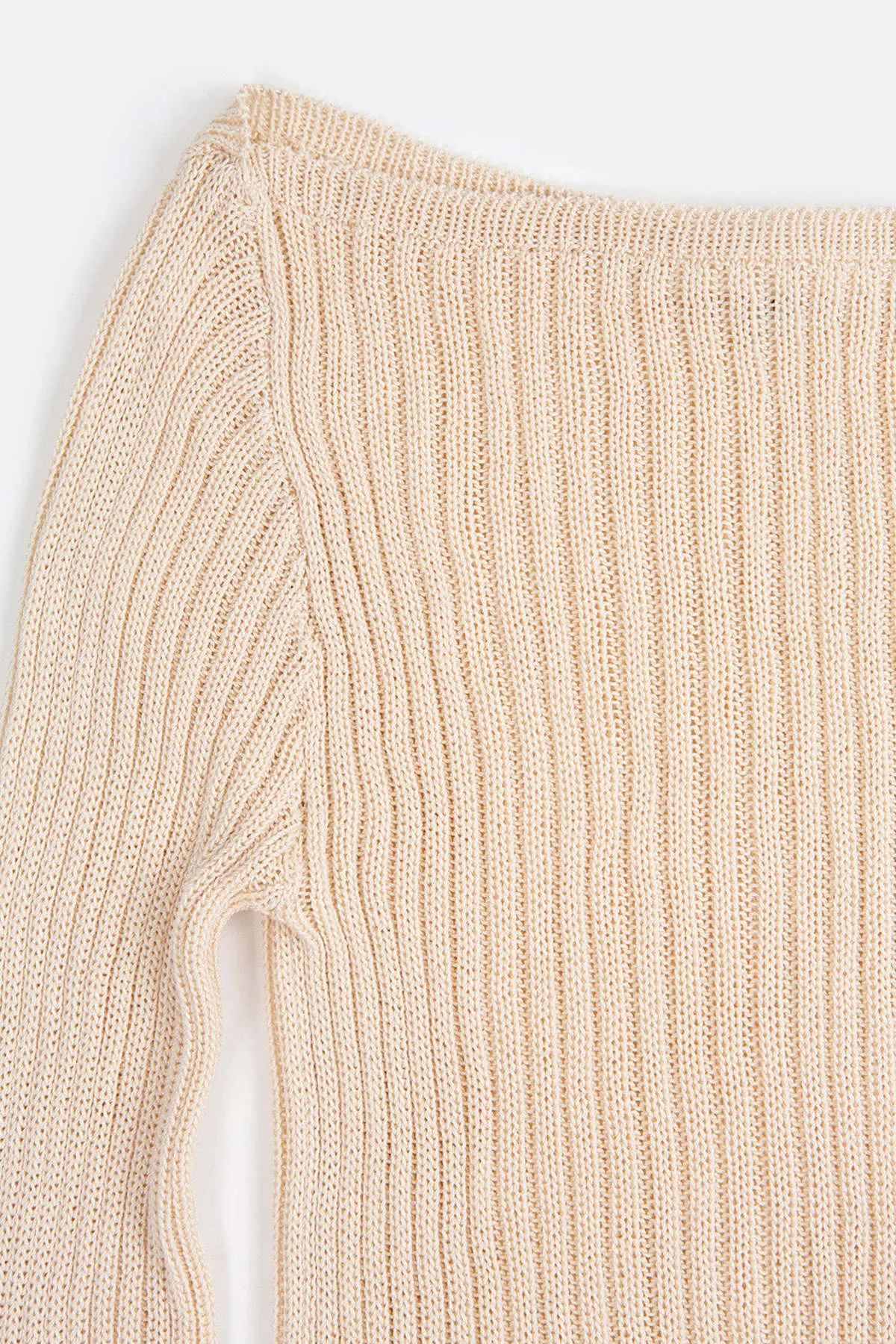 Pima Cotton Ribbed Bateau Pullover - Natural