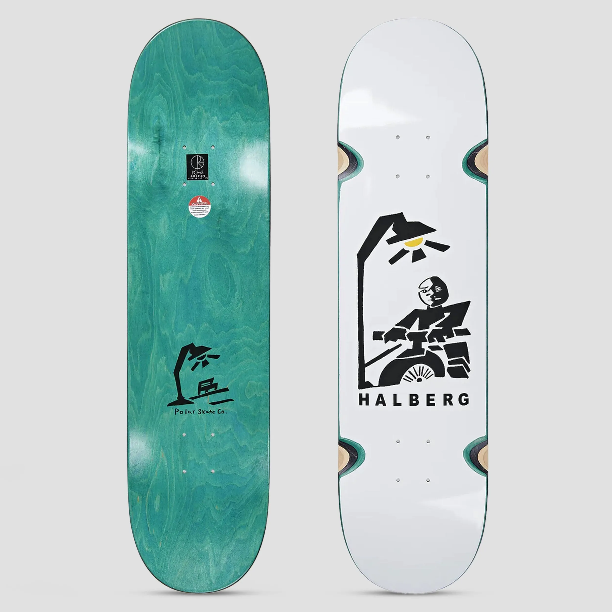 Polar 8.25 Hjalte Halberg Insomnia Wheel Wells Skateboard Deck White