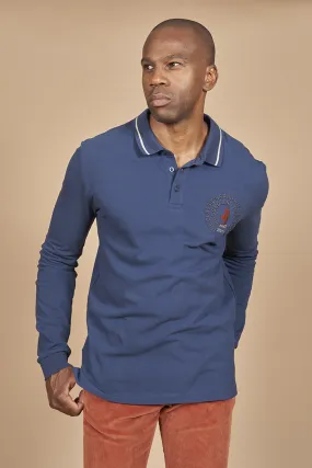 Polo shirt with embossed embroidery