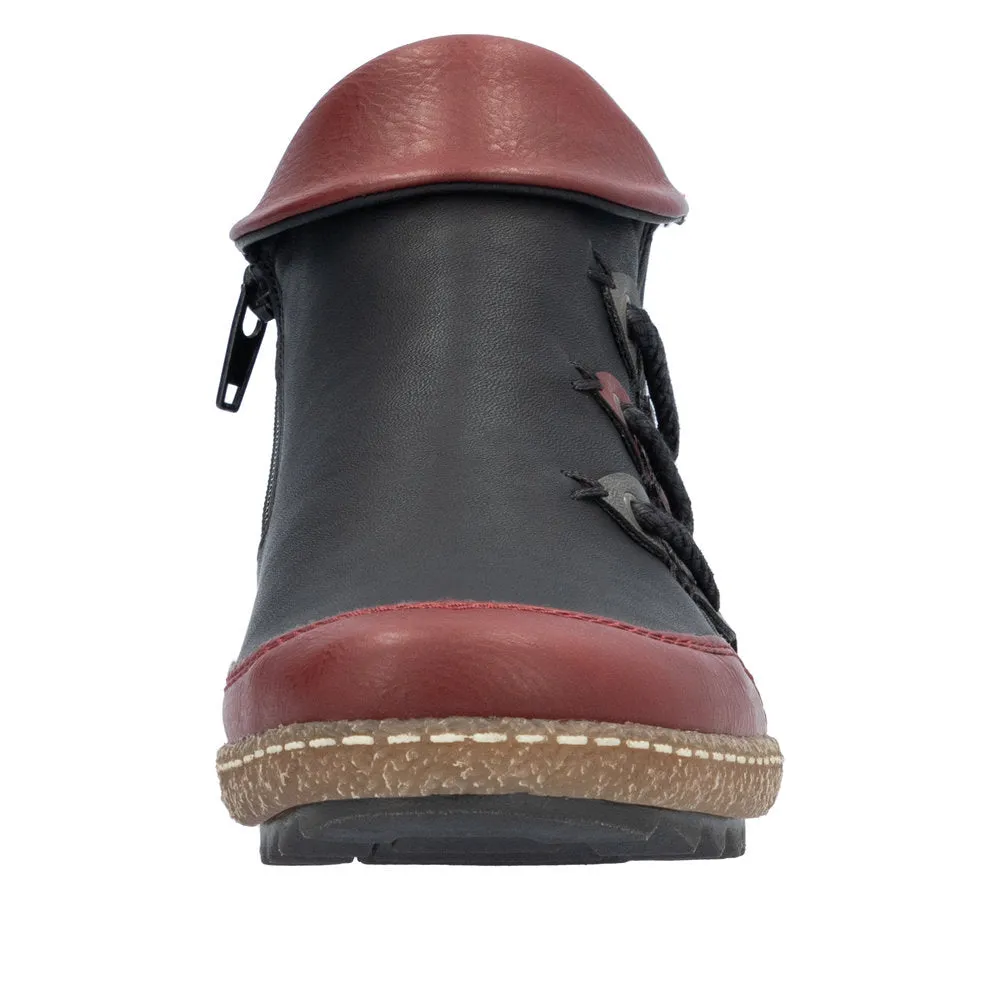 Rieker Black Side Zip Boot