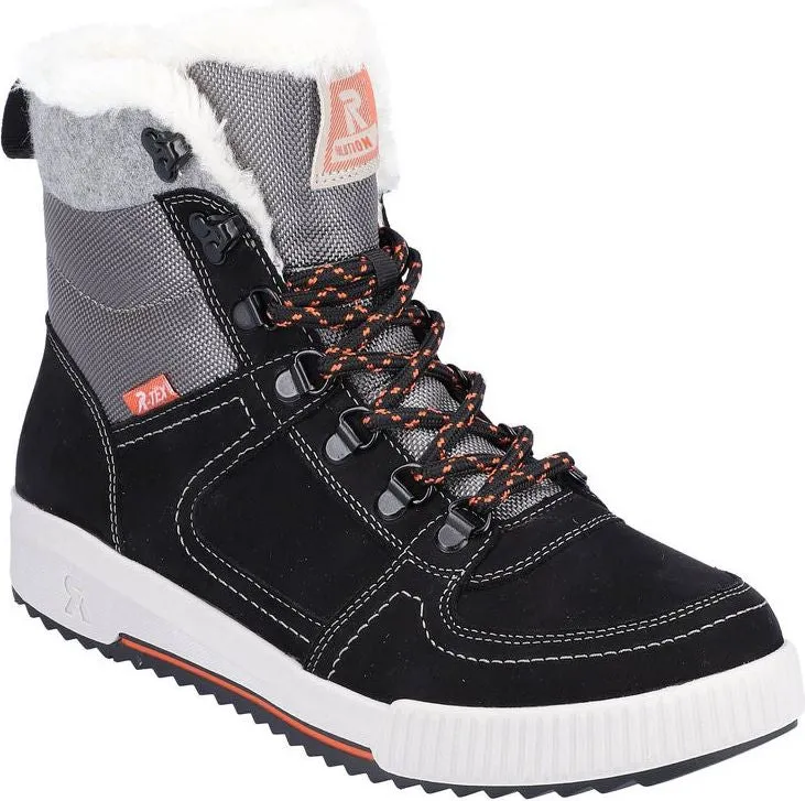 Rieker Black/Grey Warm Lined Boot