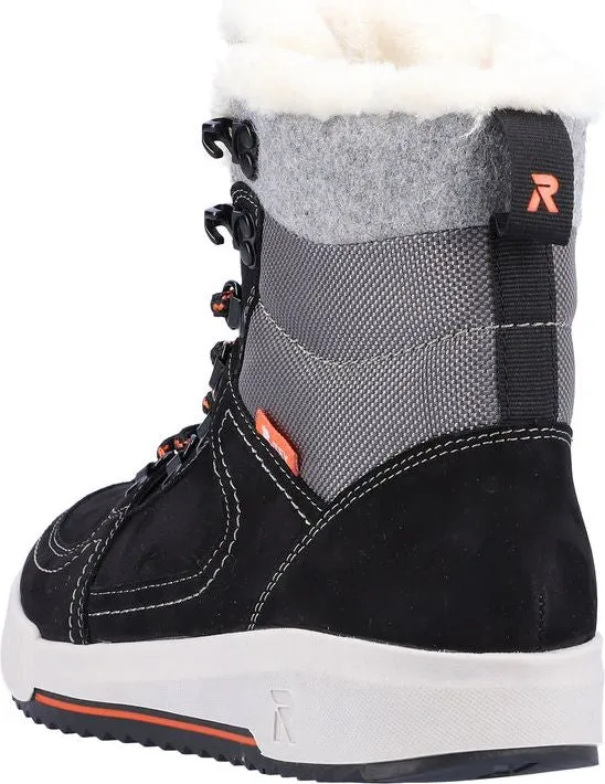 Rieker Black/Grey Warm Lined Boot