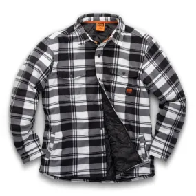 Scruffs Oversized Worker Padded Checked Shirt Jacket Black & White Size Small