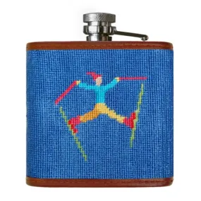 Smathers & Branson Ski Tricks Needlepoint Hip Flask