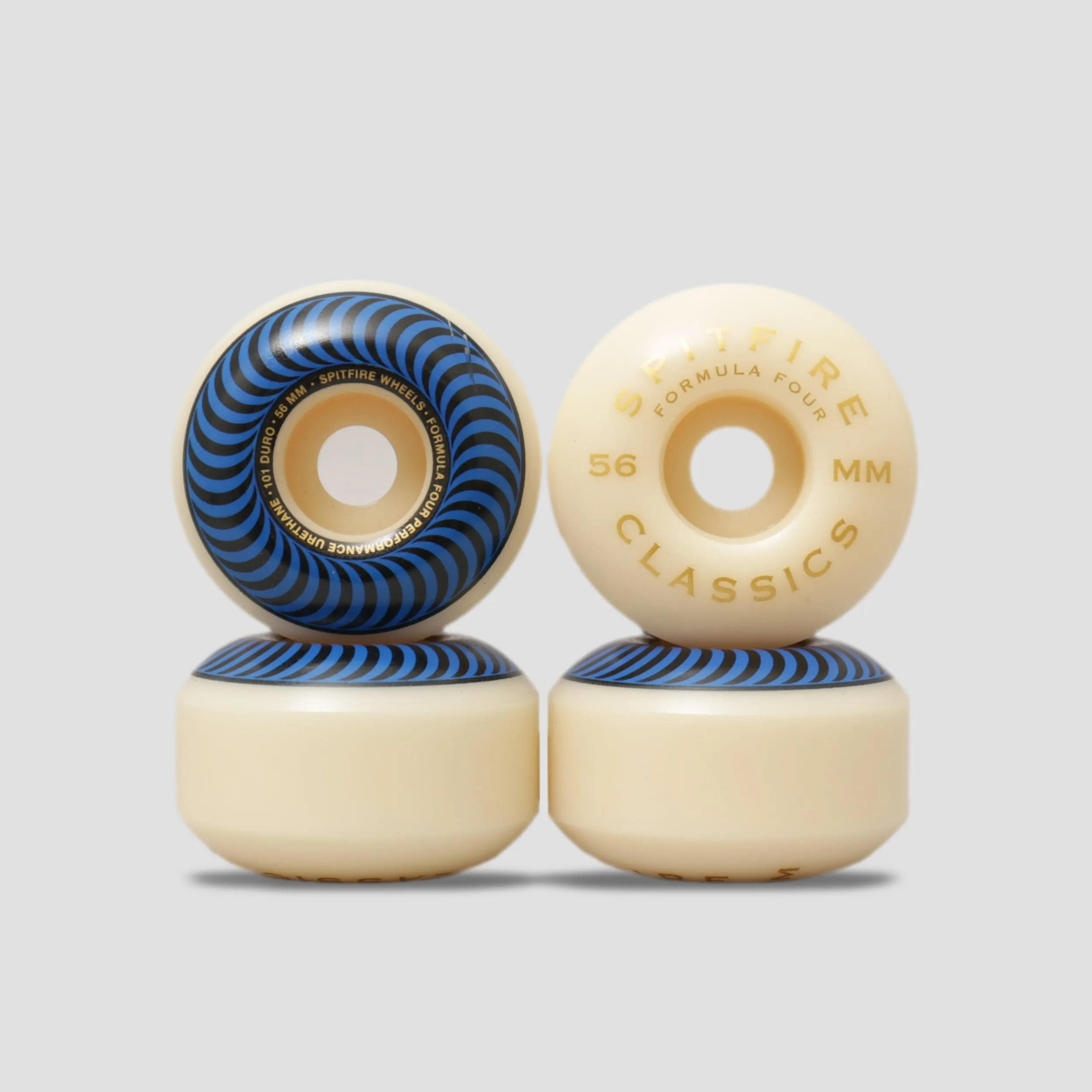 Spitfire 56mm 101DU Formula Four Classics Skateboard Wheels Natural / 