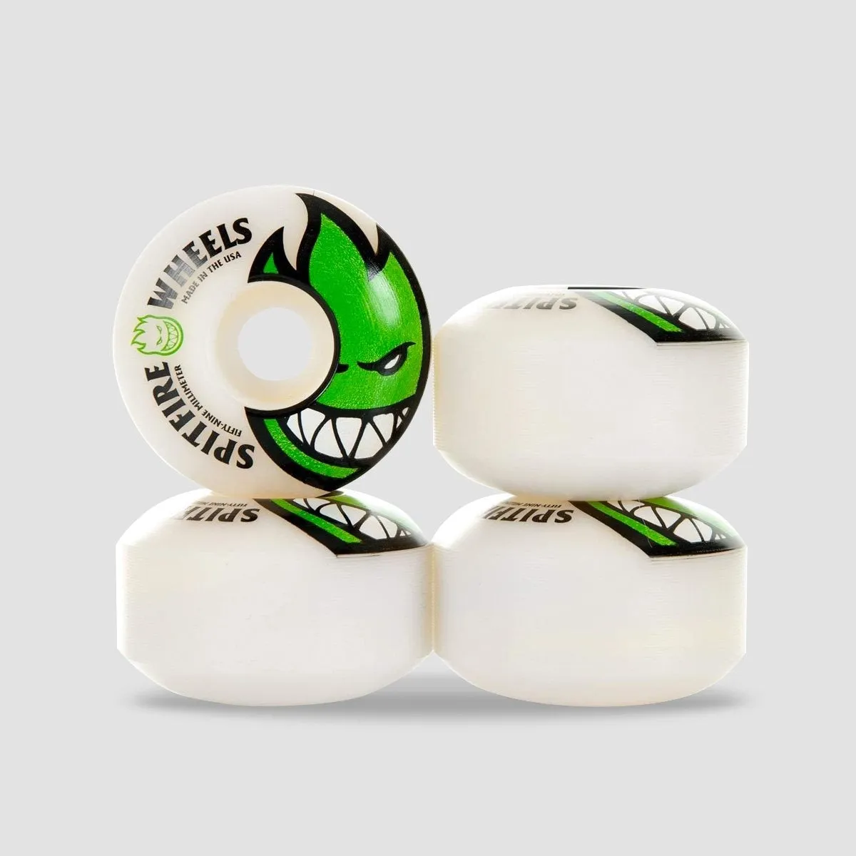 Spitfire Bighead Skateboard Wheels White/Green 59mm