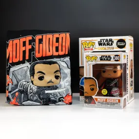 Star Wars The Mandalorian Moff Gideon Pop! Vinyl and Tee Set