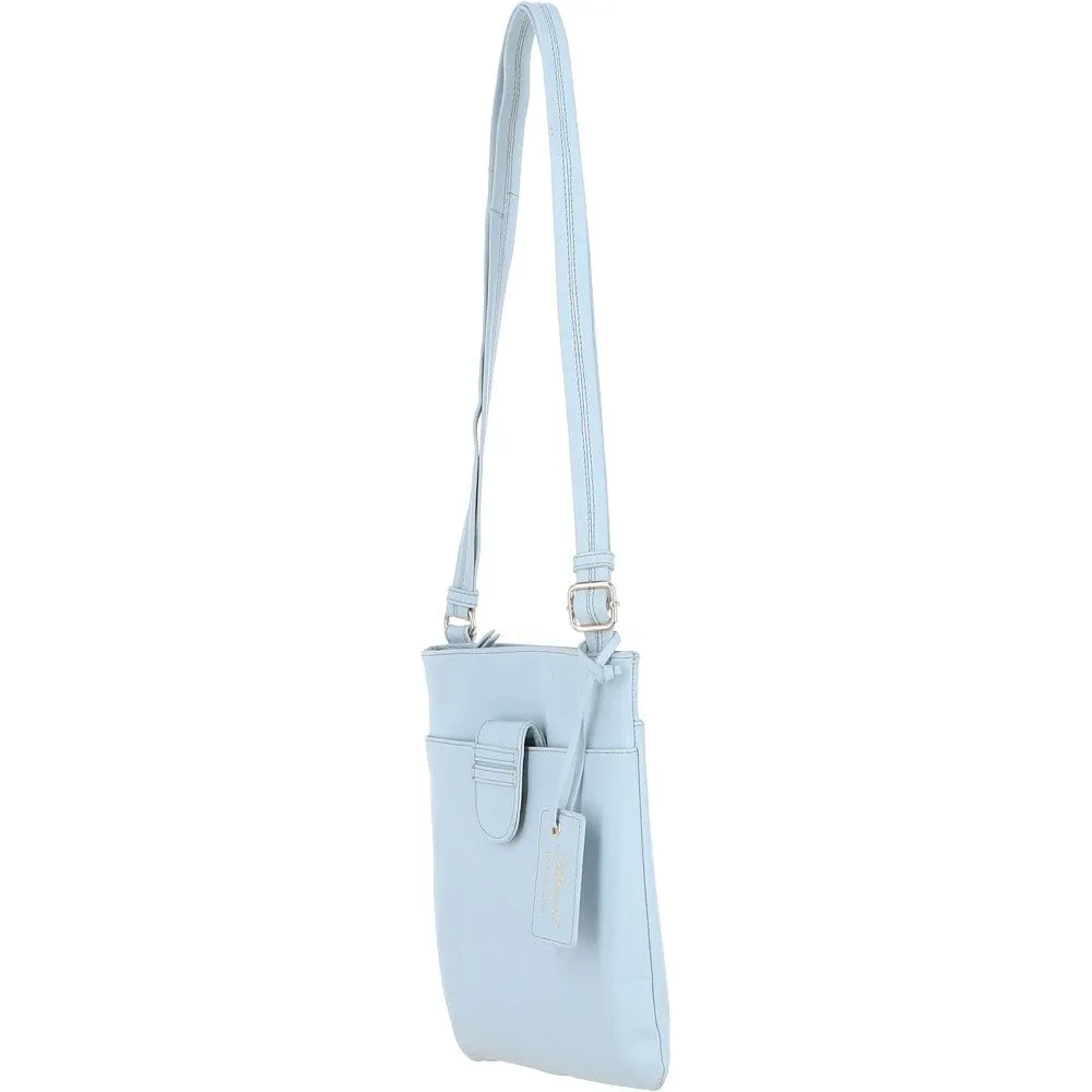 Tab Small Zip Top Leather Cross Body Bag Ice