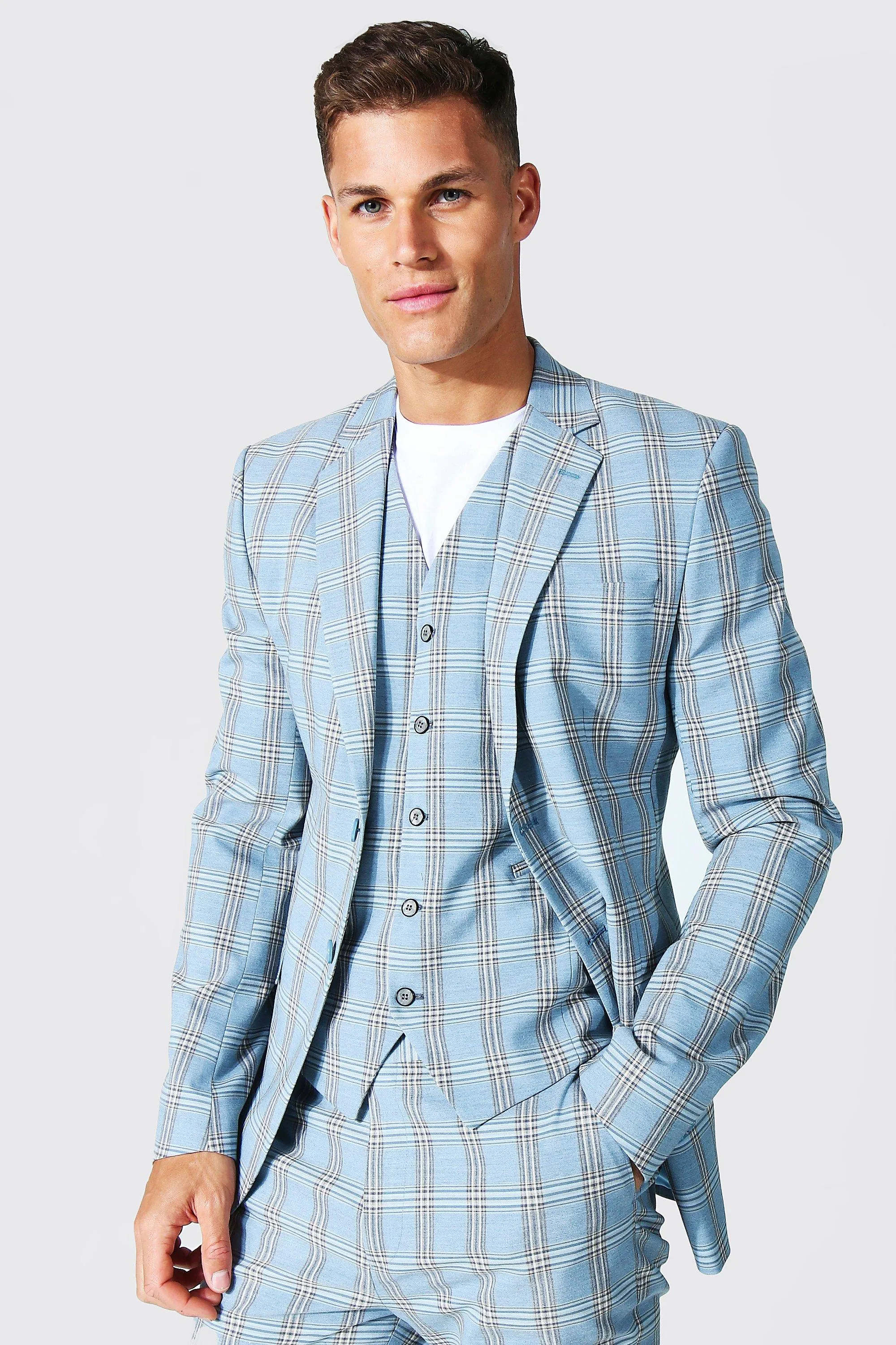 Tall Skinny Check Single Breasted Jacket