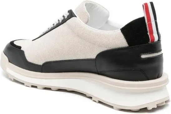 Thom Browne Alumni panelled lace-up sneakers Neutrals