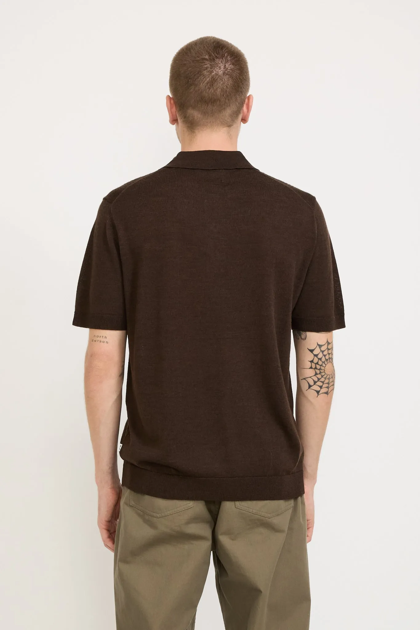 Thor Knitted Polo Slate Brown