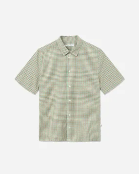 Thor Slub Check SS Shirt - Light Green