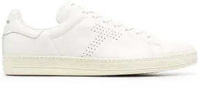 TOM FORD punch-hole detail lace-up sneakers White