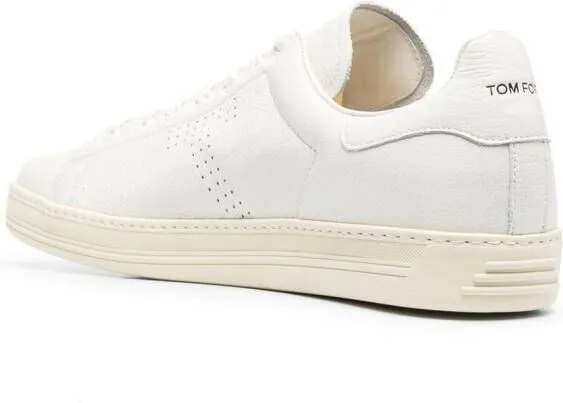 TOM FORD punch-hole detail lace-up sneakers White