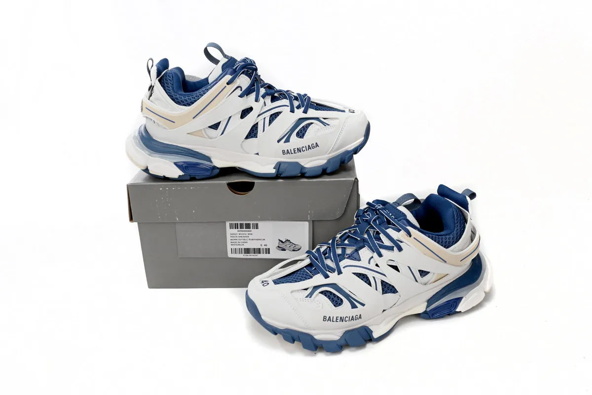 Track Sneakers White Blue & Cream