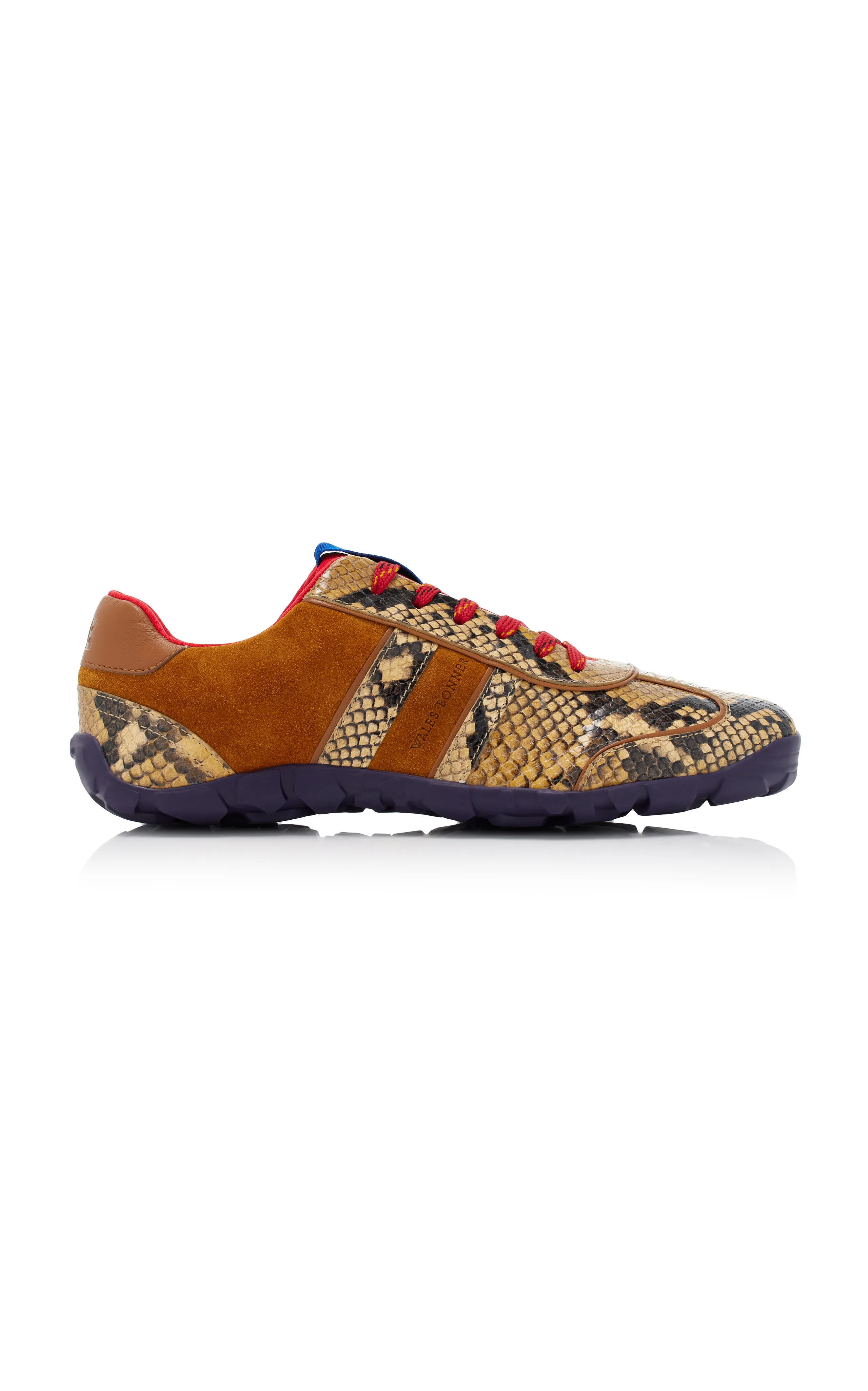 Wales Bonner Snake-Effect Leather Sneakers