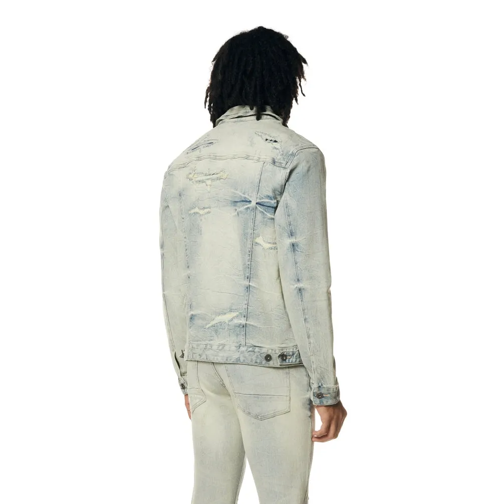 Wave Effect Jean Jacket - Leo Blue