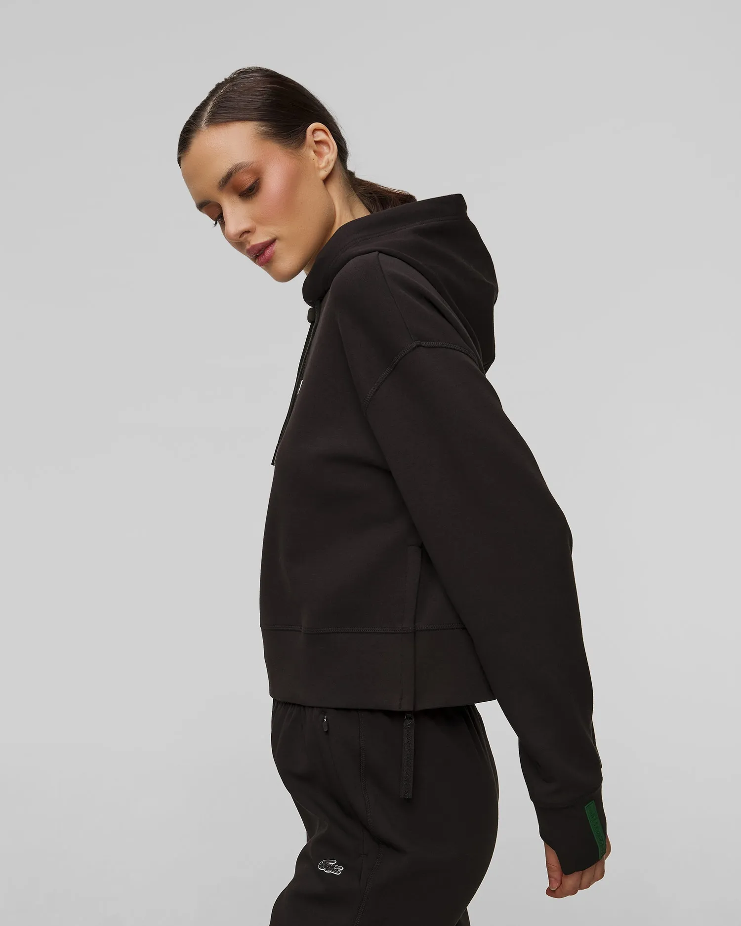 Women's black short hoodie Lacoste SF0281 sf0281-31