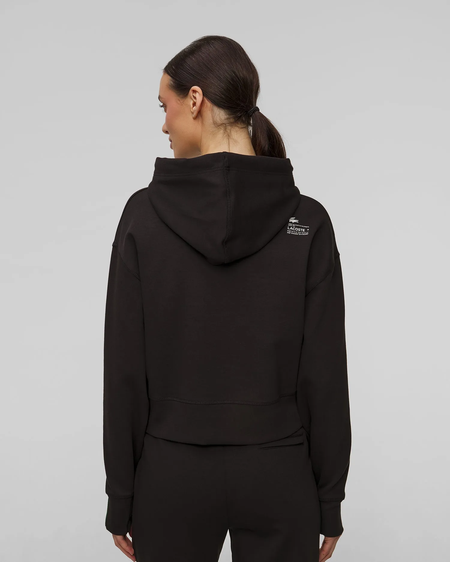 Women's black short hoodie Lacoste SF0281 sf0281-31