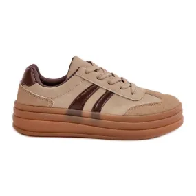 Women's Sneakers On The Platform Brown Nesonice