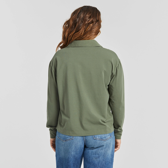 Women's Solid Crusher-FLEX Collared Pullover